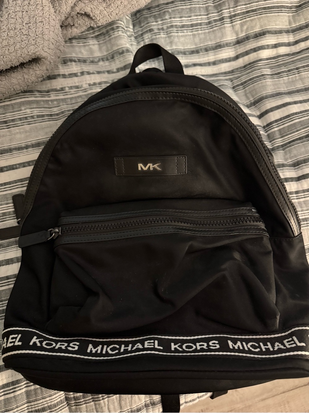 Michael Kors Black Men's Logo-Trim Backpack